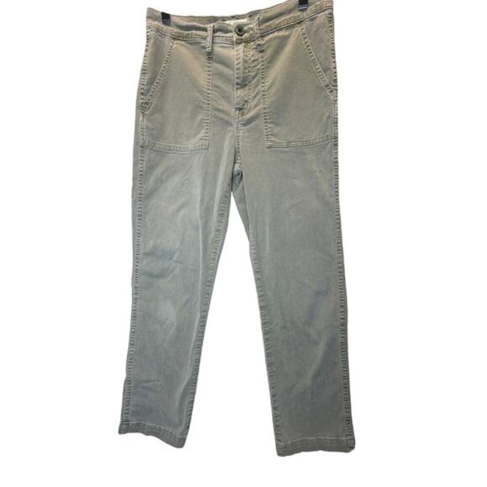 Madewell High-Rise Utility Straight Leg Patch Pocket Pants Sage‎ Green Size 28